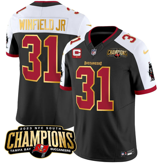 Camisa NFL Men’s 2023 NFC South Champions Patch Dourada Trim Vapor Jersey