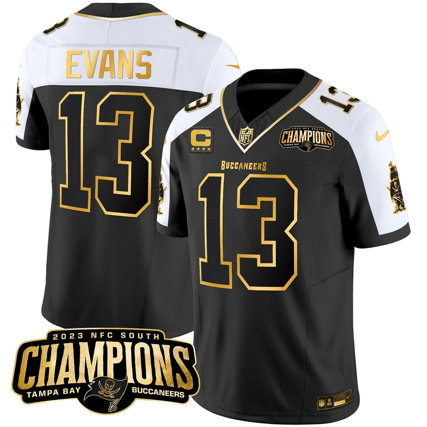 Camisa NFL Men’s 2023 NFC South Champions Patch Dourada Vapor Jersey