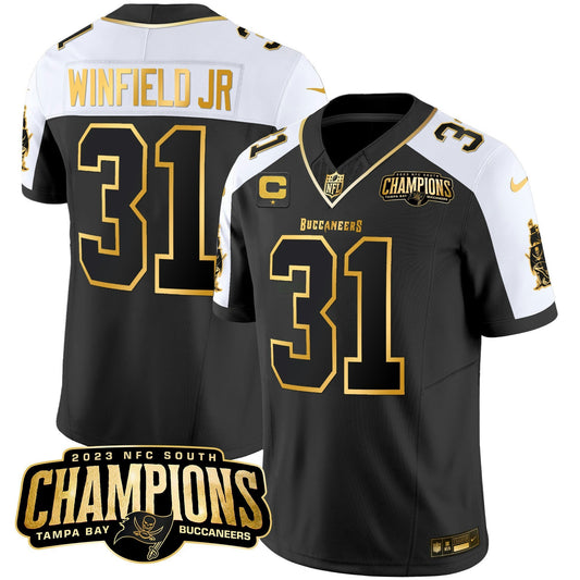 Camisa NFL Men’s 2023 NFC South Champions Patch Dourada Vapor Jersey