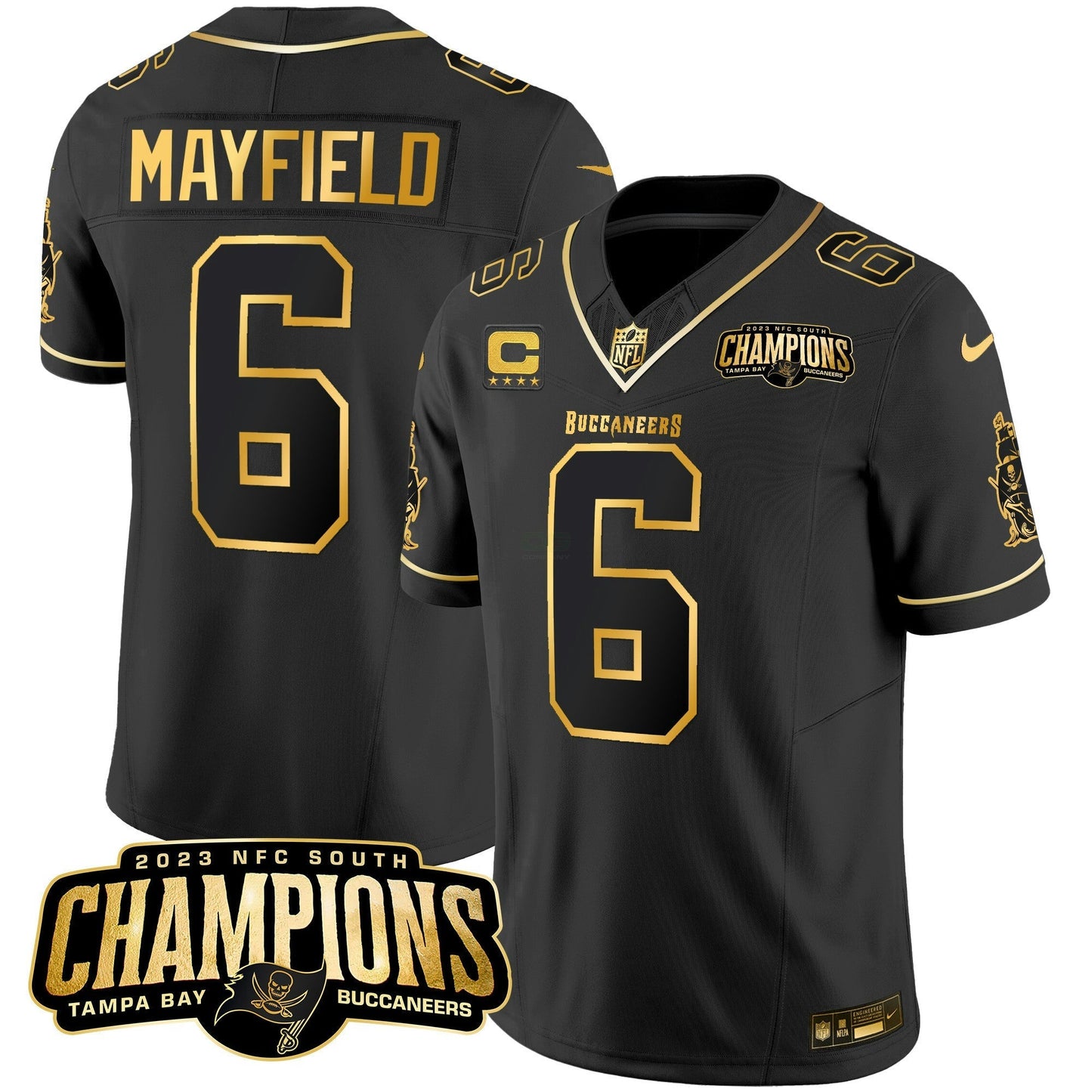 Camisa NFL Men’s 2023 NFC South Champions Patch Dourada Vapor Jersey