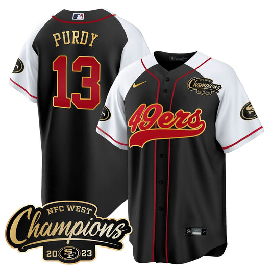 Camisa NFL Men’s 2023 NFC West Champions Baseball Gold Trim Jersey