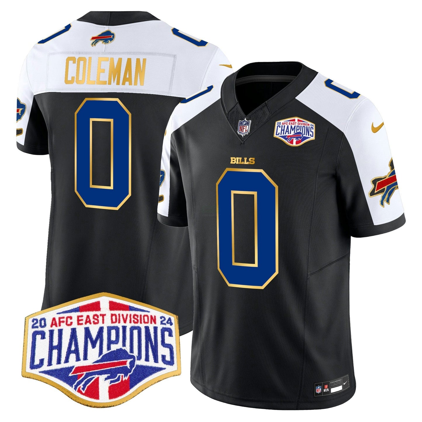 Camisa NFL Men’s 2024 AFC East Division Champions Dourada Trim Vapor Limited Jersey
