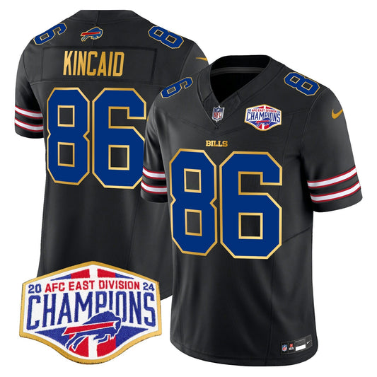 Camisa NFL Men’s 2024 AFC East Division Champions Dourada Trim Vapor Limited Jersey