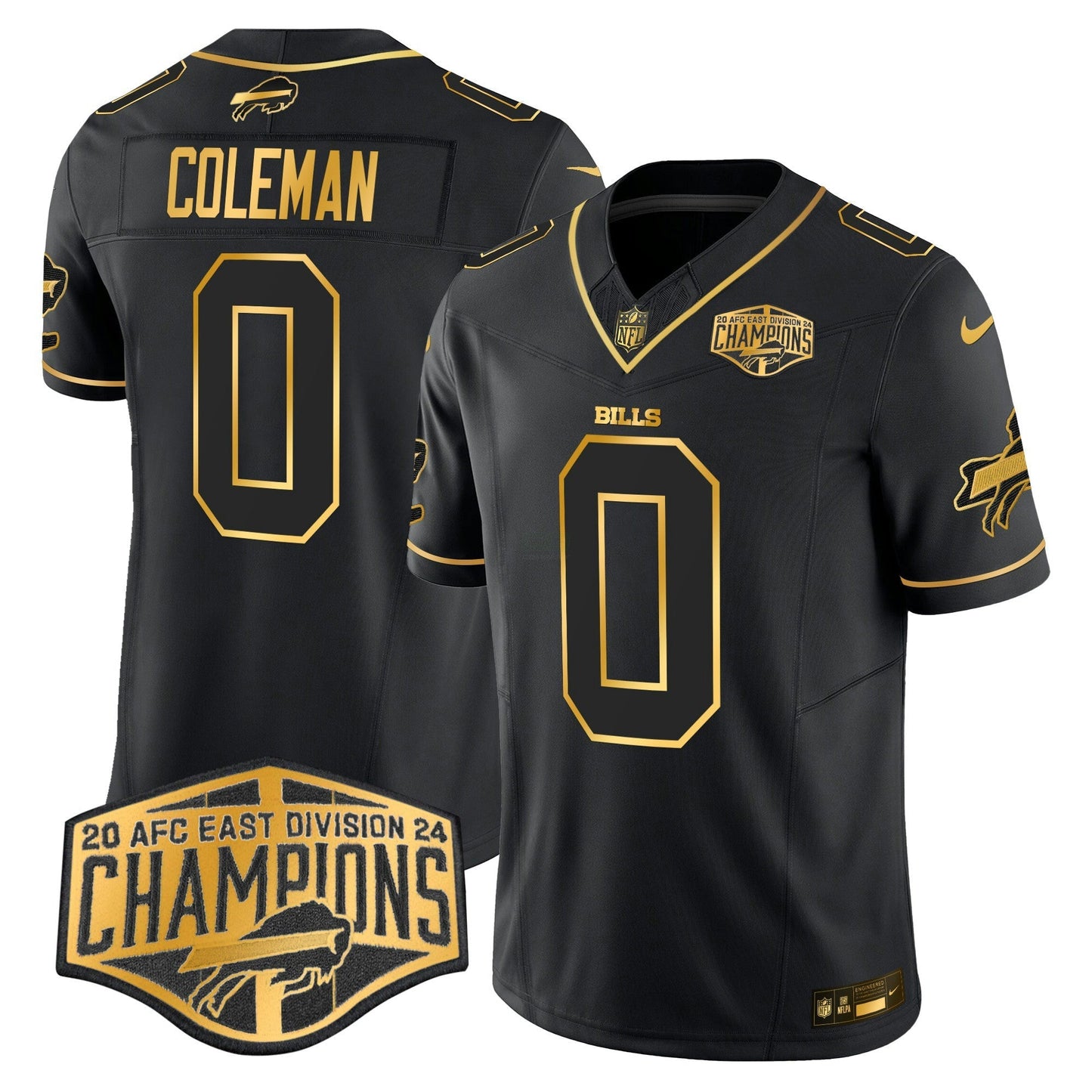 Camisa NFL Men’s 2024 AFC East Division Champions Dourada Vapor Limited Jersey