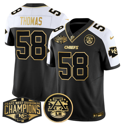 Camisa NFL Men’s 2024 AFC West Division Champions Patch Dourada Vapor Limited Jersey