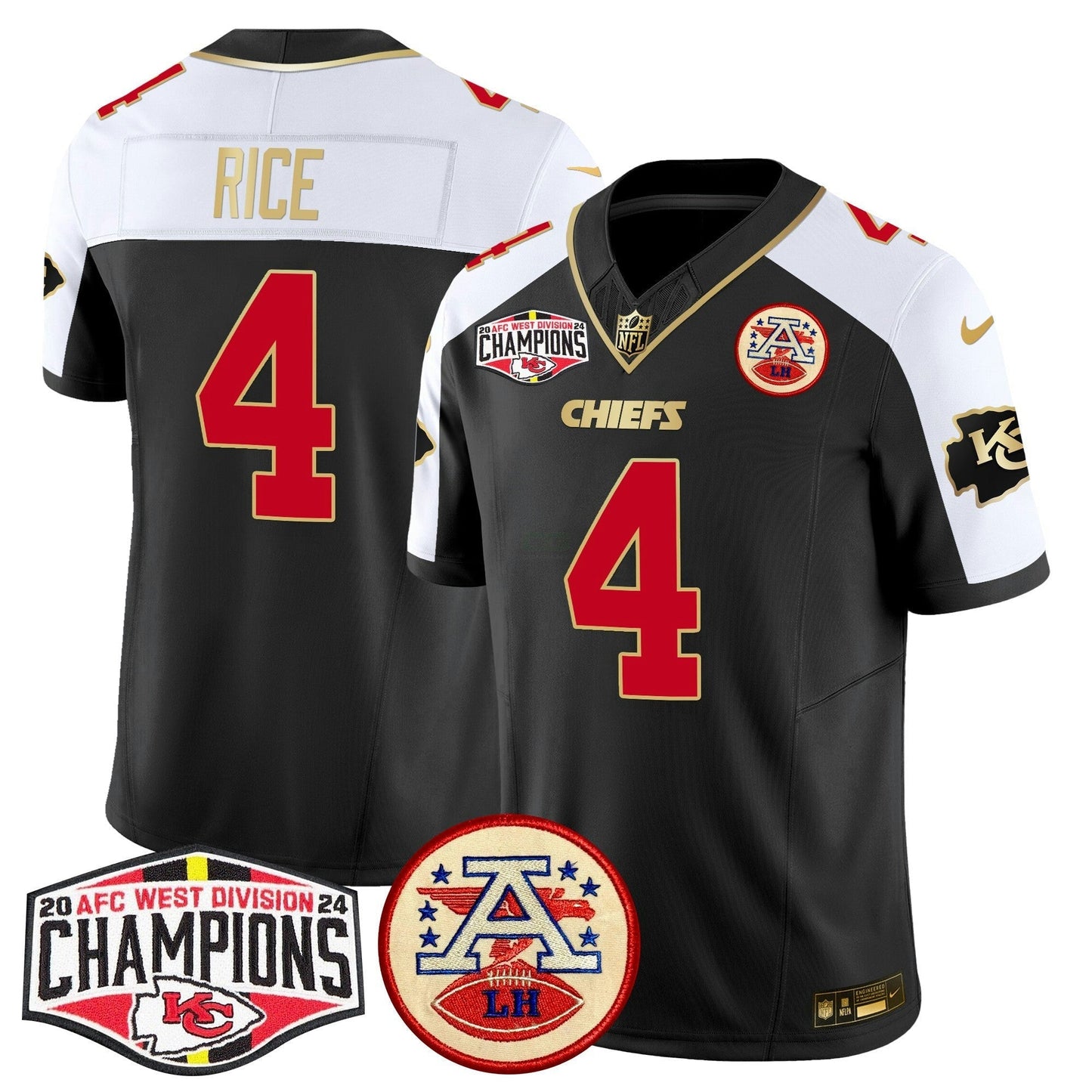 Camisa NFL Men’s 2024 AFC West Division Champions Patch Vapor Limited Jersey