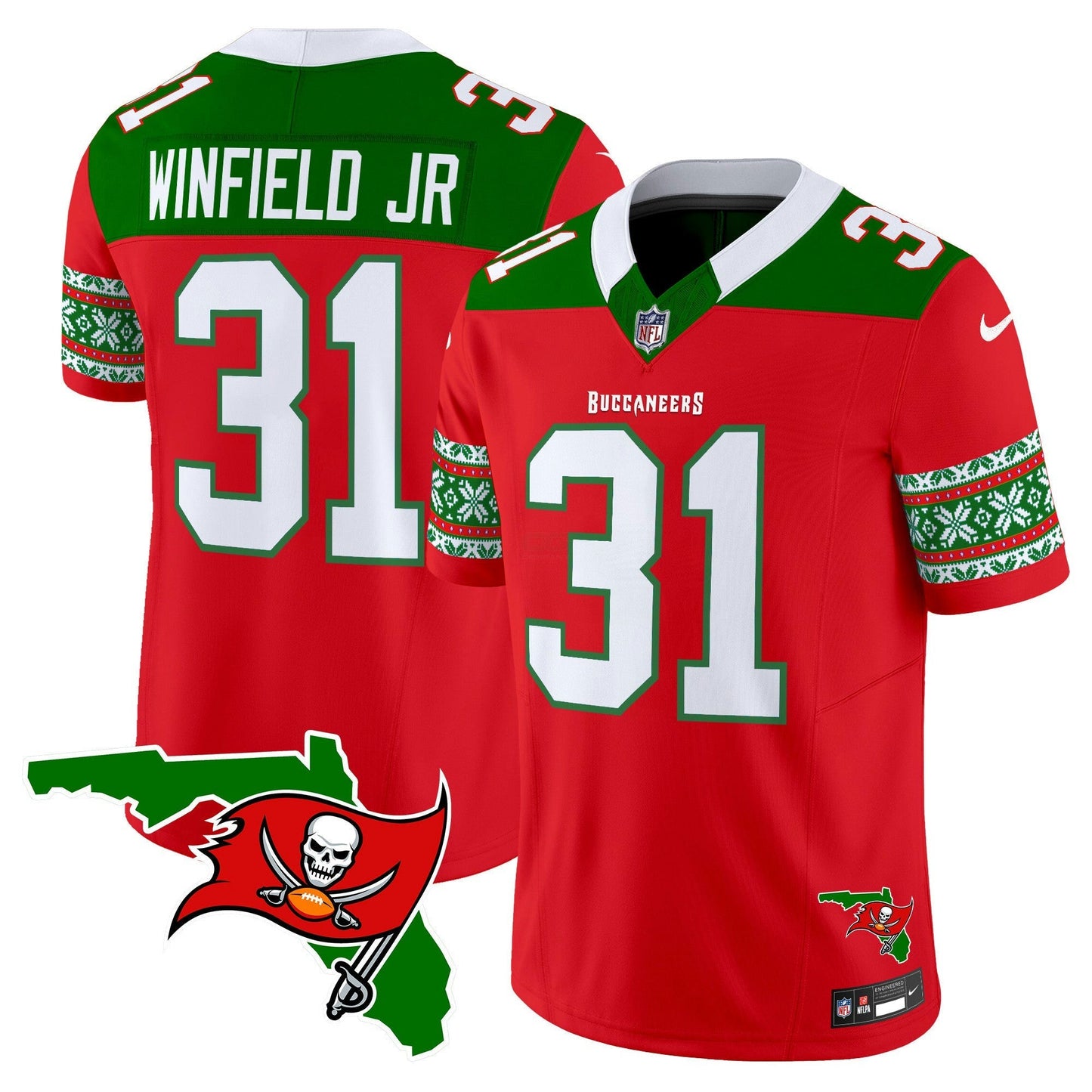 Camisa NFL Tampa Bay Buccaneers Men’s 2024 Christmas Vapor Limited Jersey