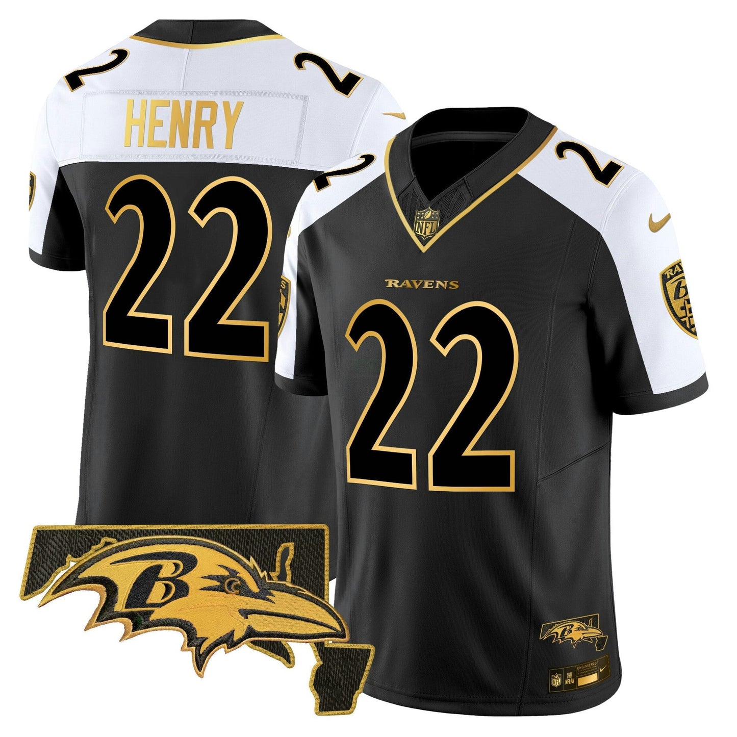 Camisa NFL Baltimore Ravens Men’s 2024 Dourada Vapor Limited Jersey