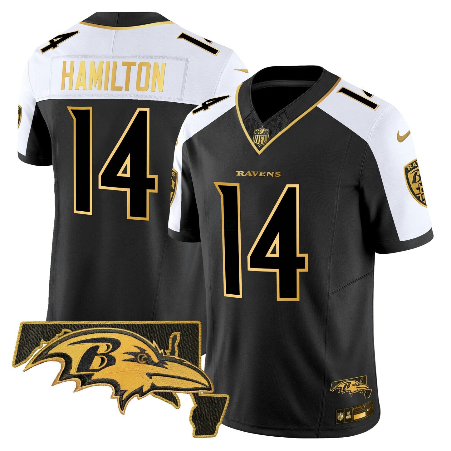Camisa NFL Baltimore Ravens Men’s 2024 Dourada Vapor Limited Jersey