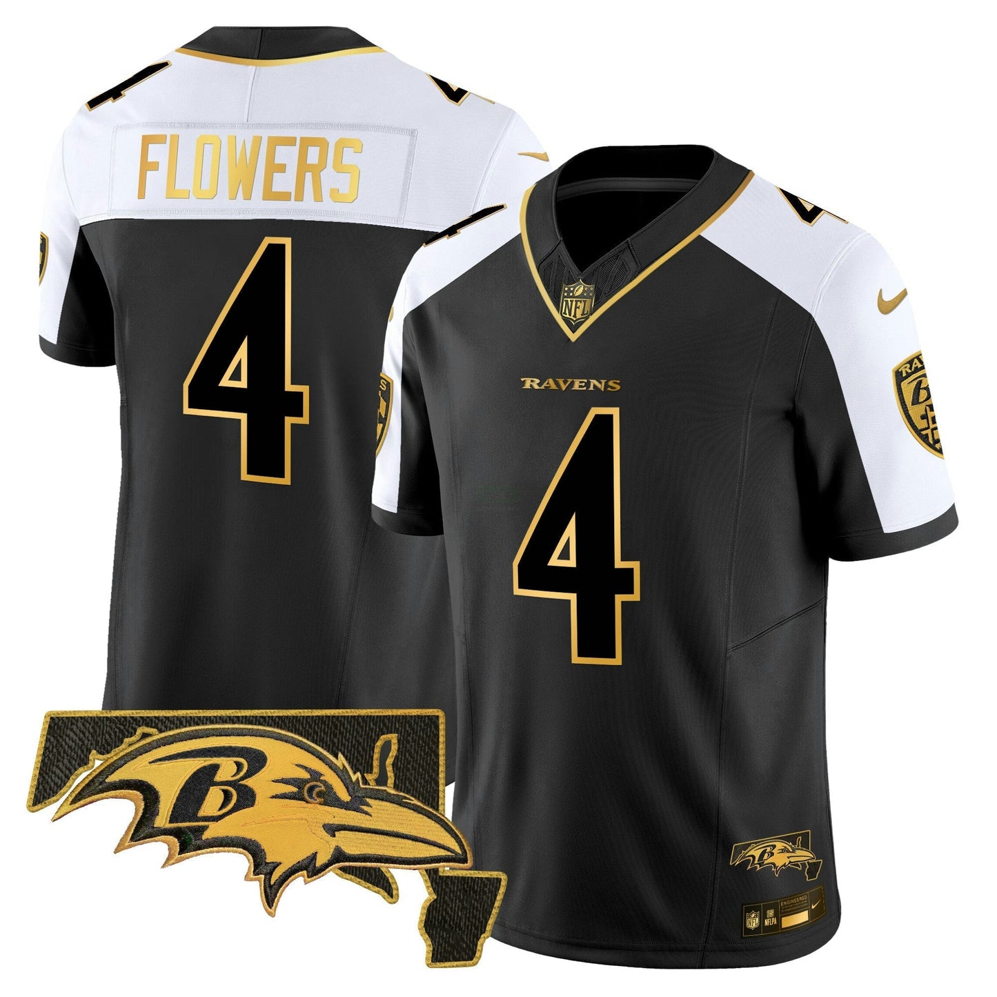 Camisa NFL Baltimore Ravens Men’s 2024 Dourada Vapor Limited Jersey