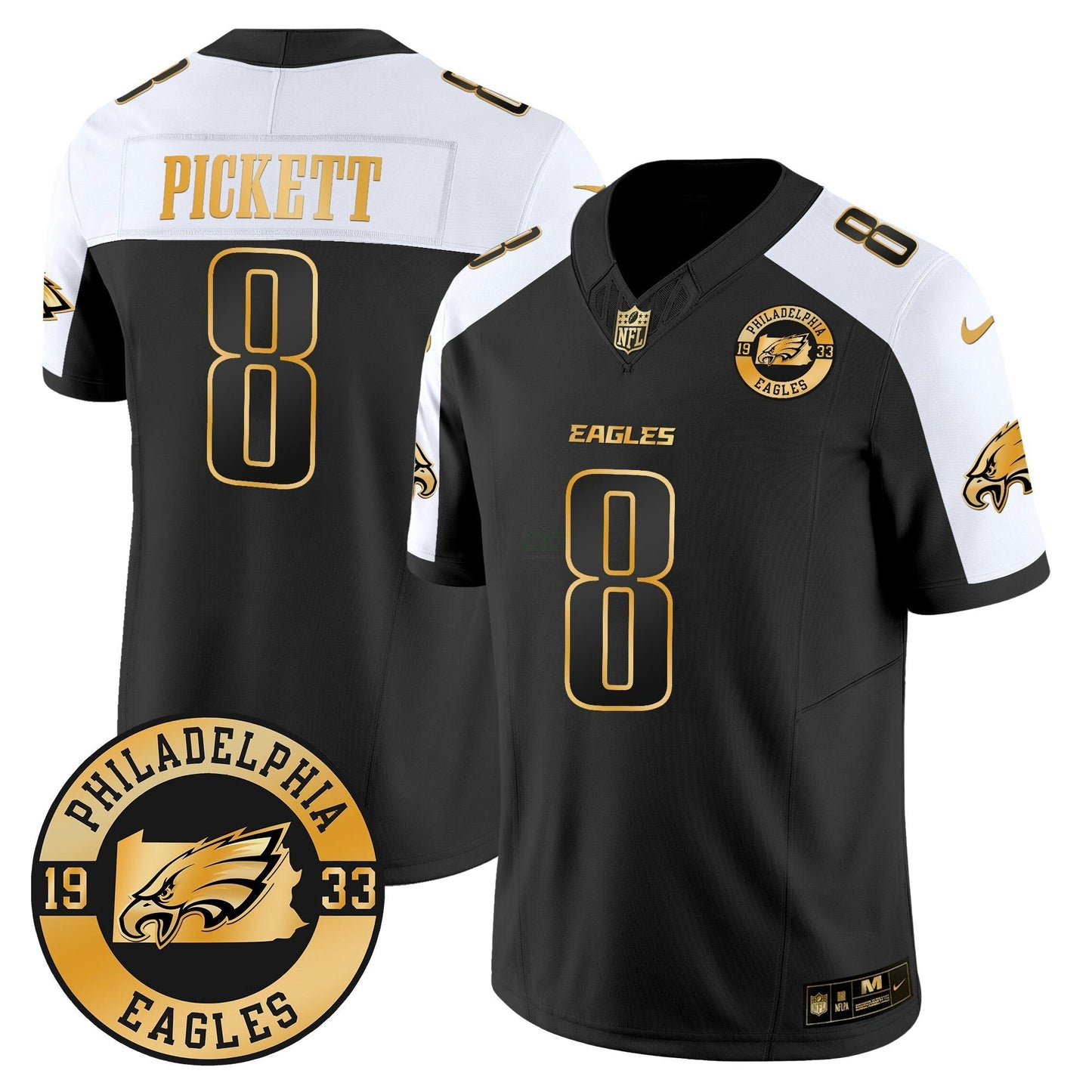 Camisa NFL Men’s 2024 Dourada Vapor Limited Jersey – Est. 1933 Patch