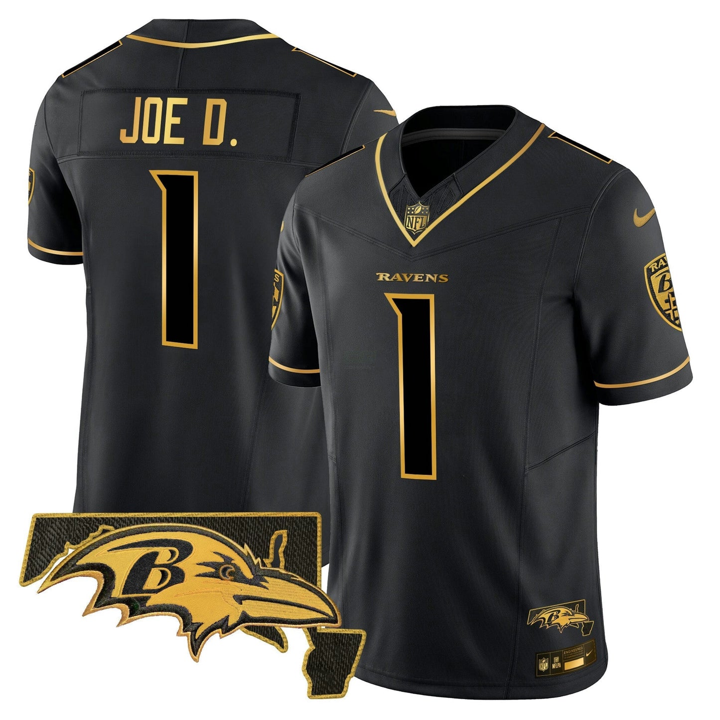Camisa NFL Baltimore Ravens Men’s 2024 Dourada Vapor Limited Jersey