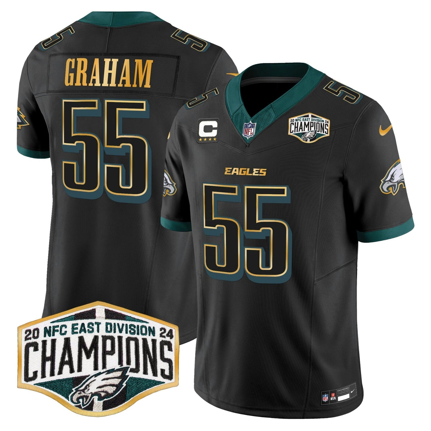Camisa NFL Men’s 2024 NFC East Division Champions Dourada Trim Vapor Limited Jersey