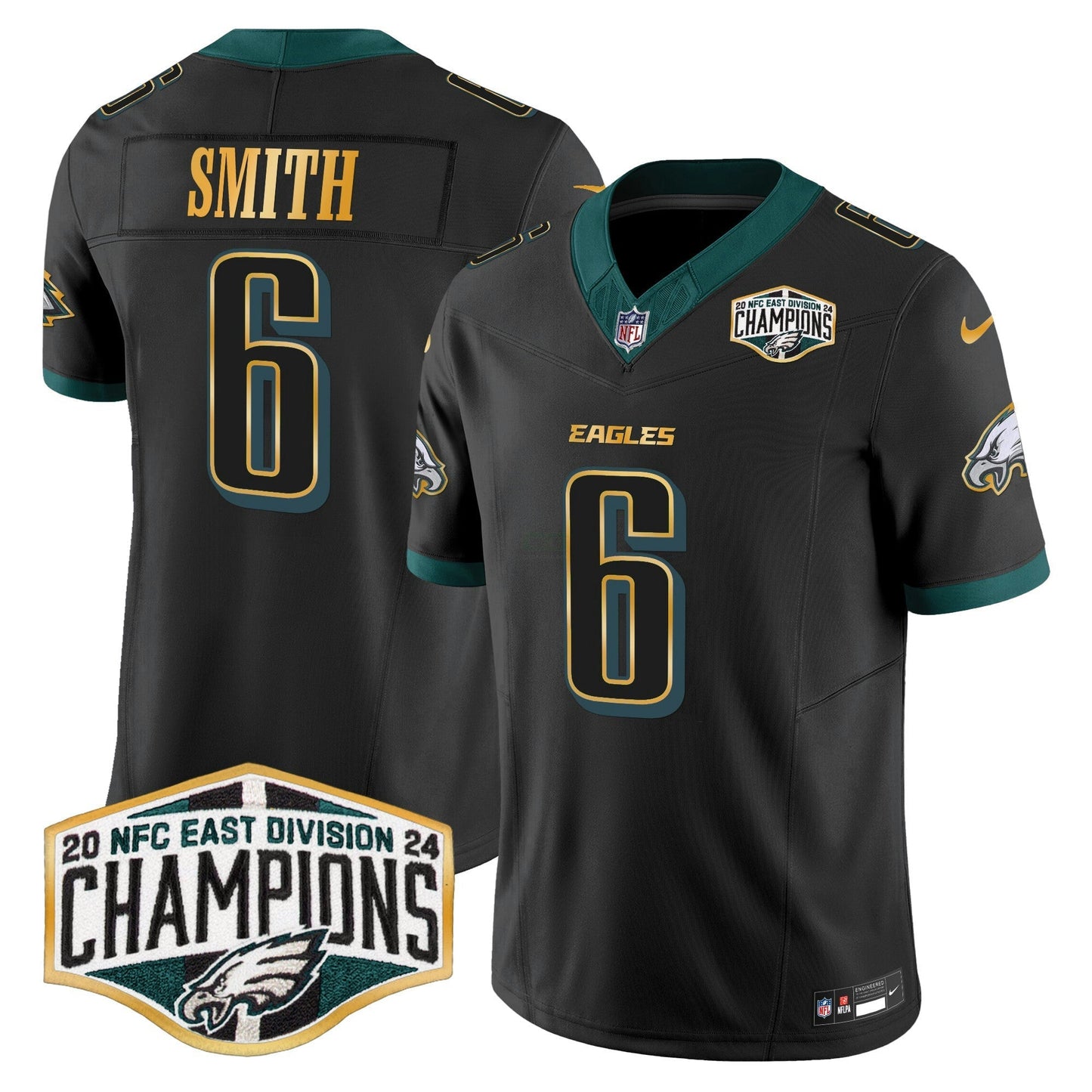 Camisa NFL Men’s 2024 NFC East Division Champions Dourada Trim Vapor Limited Jersey