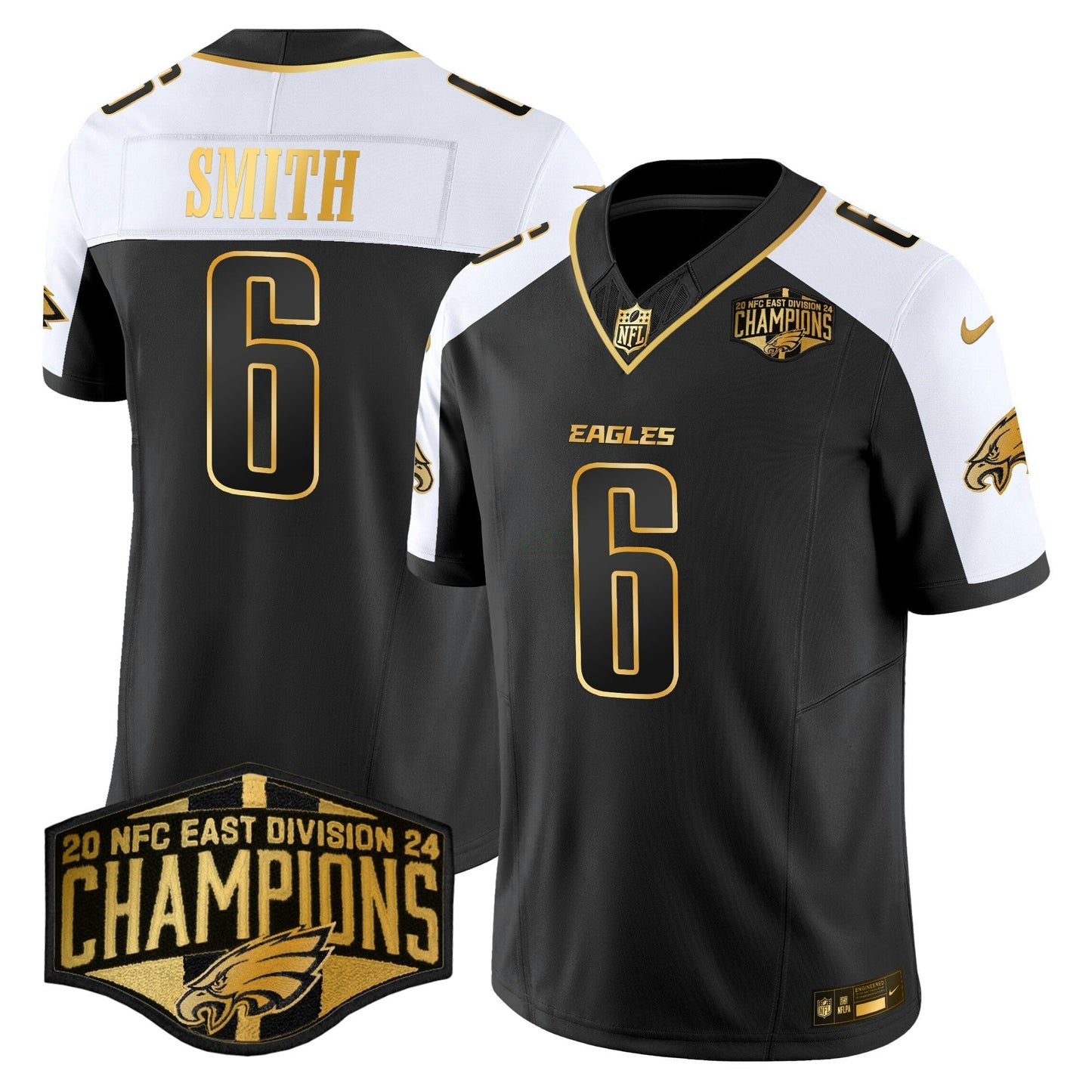 Camisa NFL Men’s 2024 NFC East Division Champions Dourada Vapor Limited Jersey