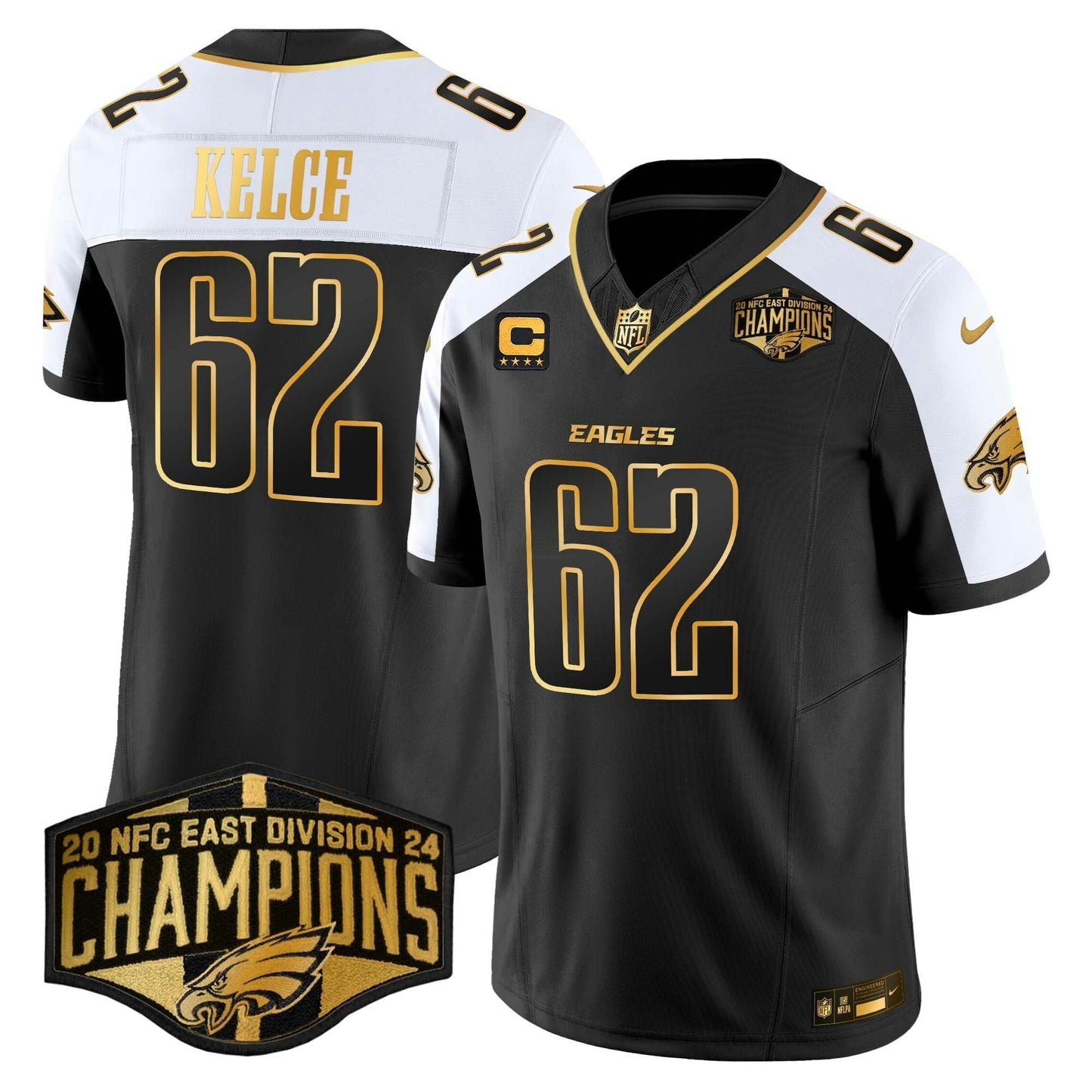 Camisa NFL Men’s 2024 NFC East Division Champions Dourada Vapor Limited Jersey