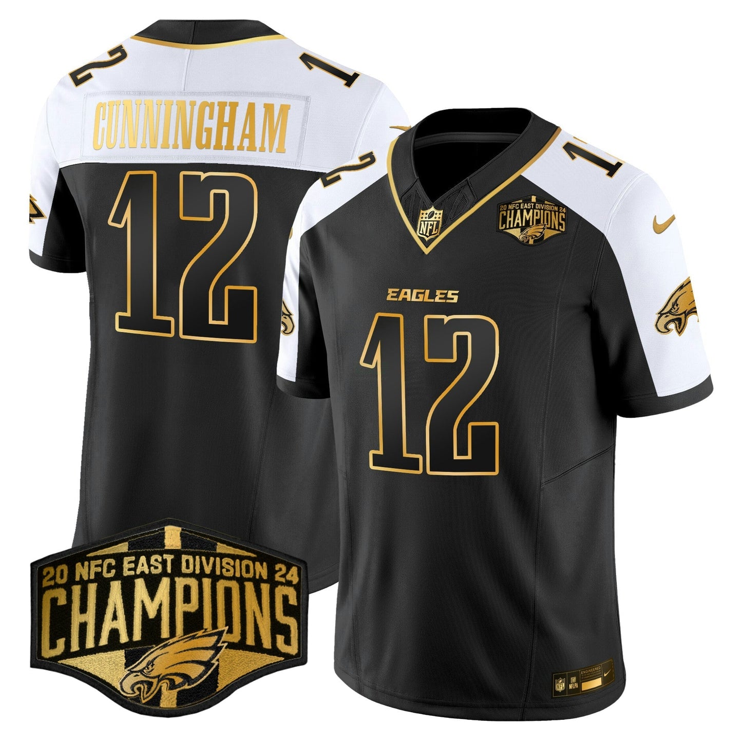 Camisa NFL Men’s 2024 NFC East Division Champions Dourada Vapor Limited Jersey