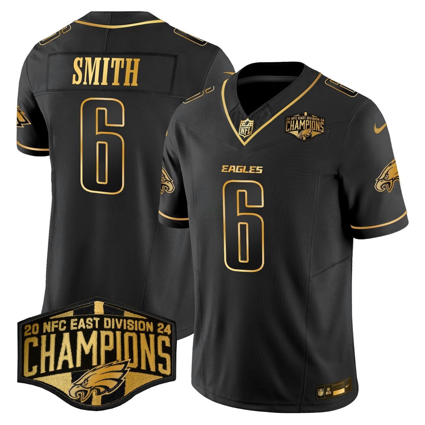 Camisa NFL Men’s 2024 NFC East Division Champions Dourada Vapor Limited Jersey