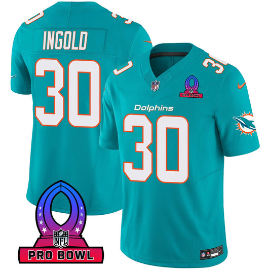 Camisa NFL Miami Dolphins Men’s 2024 Pro Bowl Patch Vapor Jersey