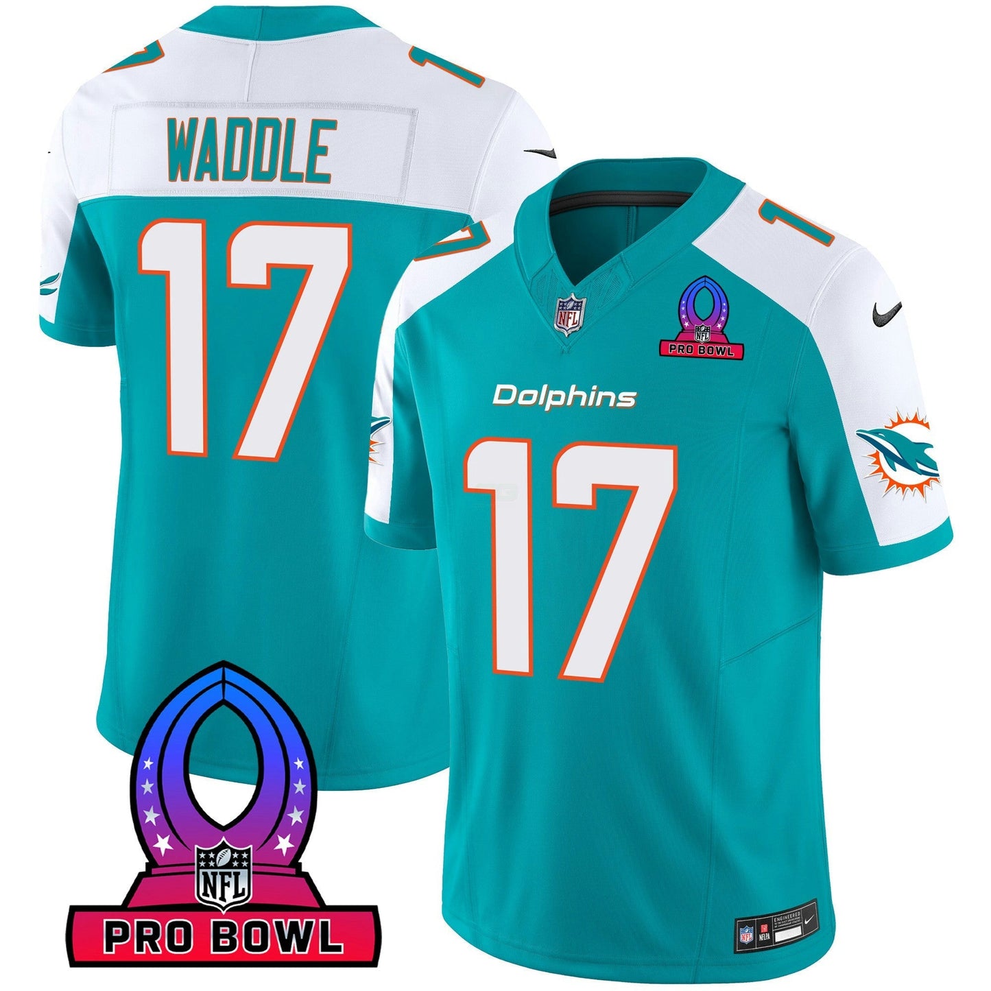 Camisa NFL Miami Dolphins Men’s 2024 Pro Bowl Patch Vapor Jersey