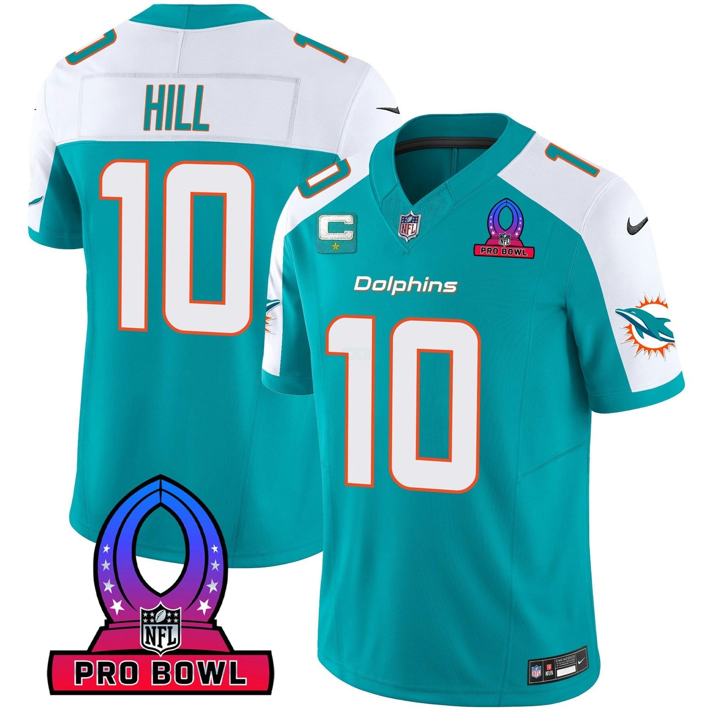 Camisa NFL Miami Dolphins Men’s 2024 Pro Bowl Patch Vapor Jersey