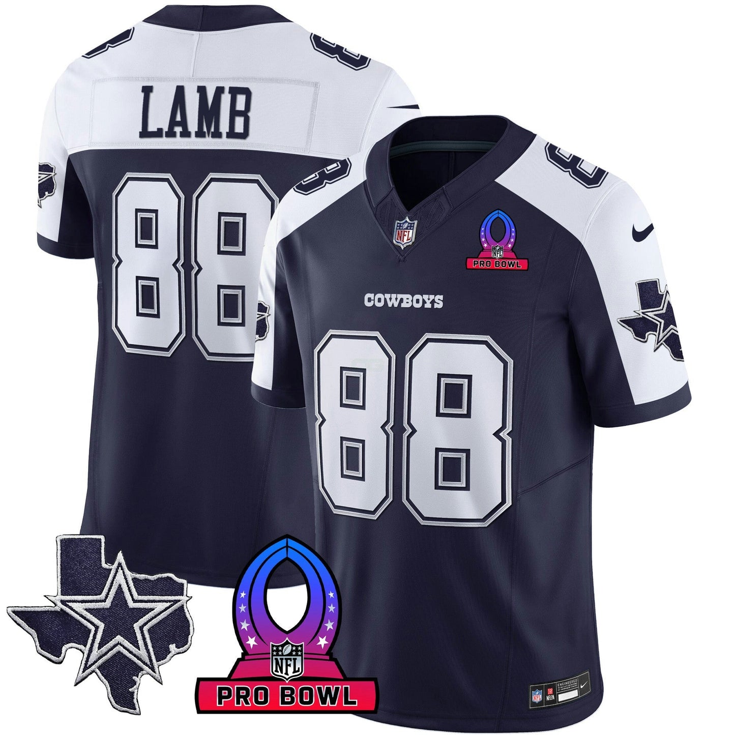 Camisa NFL Dallas Cowboys Men’s 2024 Pro Bowl Patch Vapor Jersey