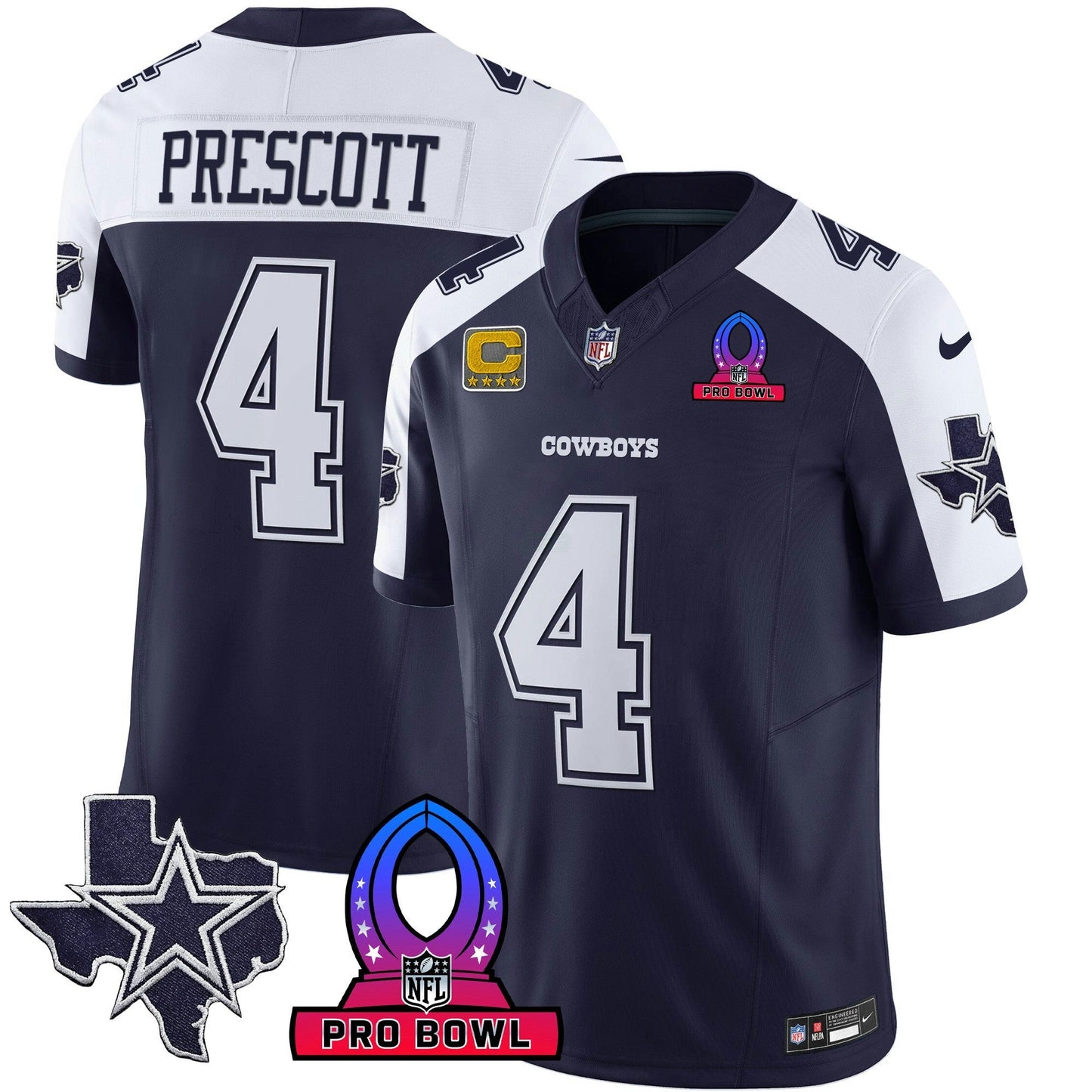 Camisa NFL Dallas Cowboys Men’s 2024 Pro Bowl Patch Vapor Jersey
