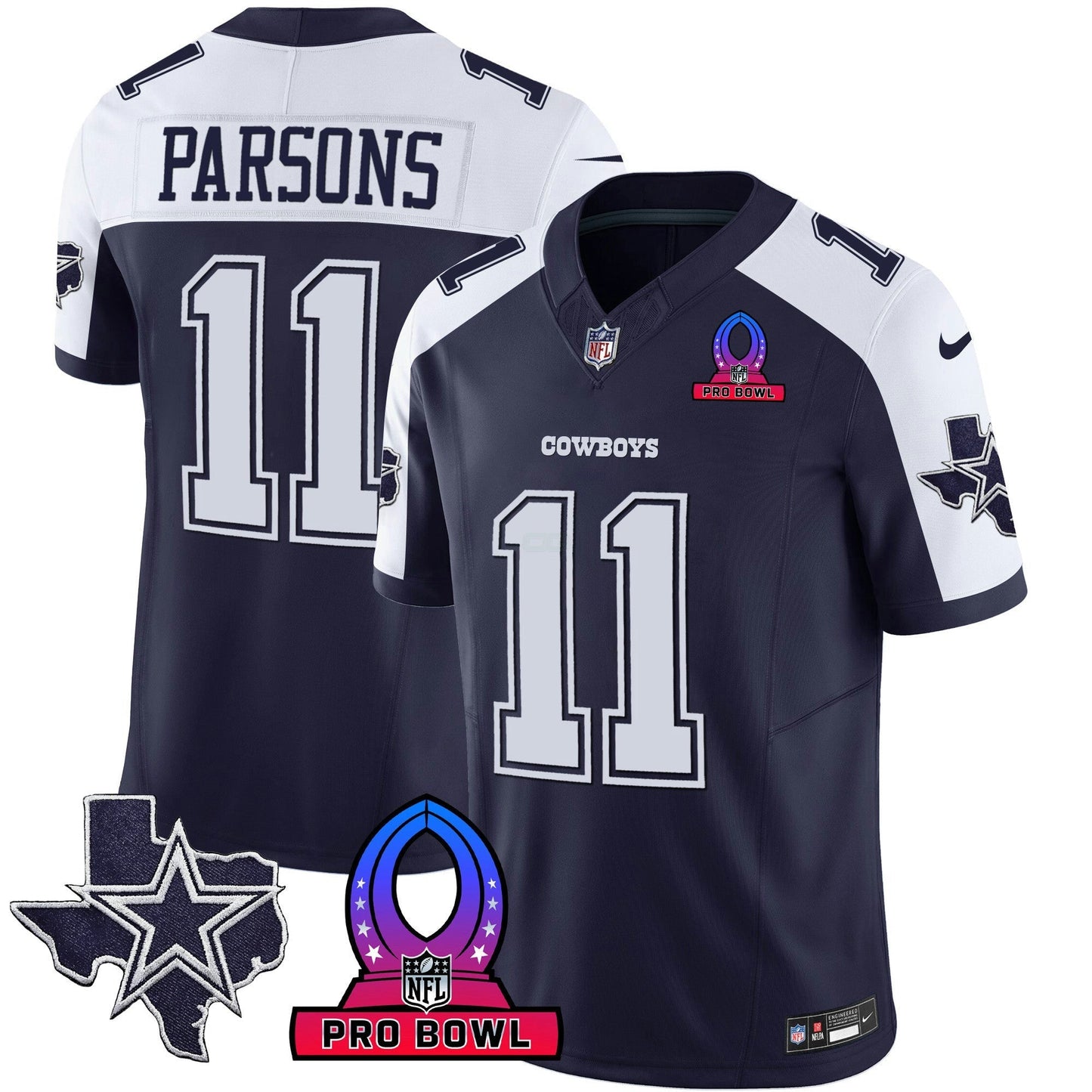 Camisa NFL Dallas Cowboys Men’s 2024 Pro Bowl Patch Vapor Jersey