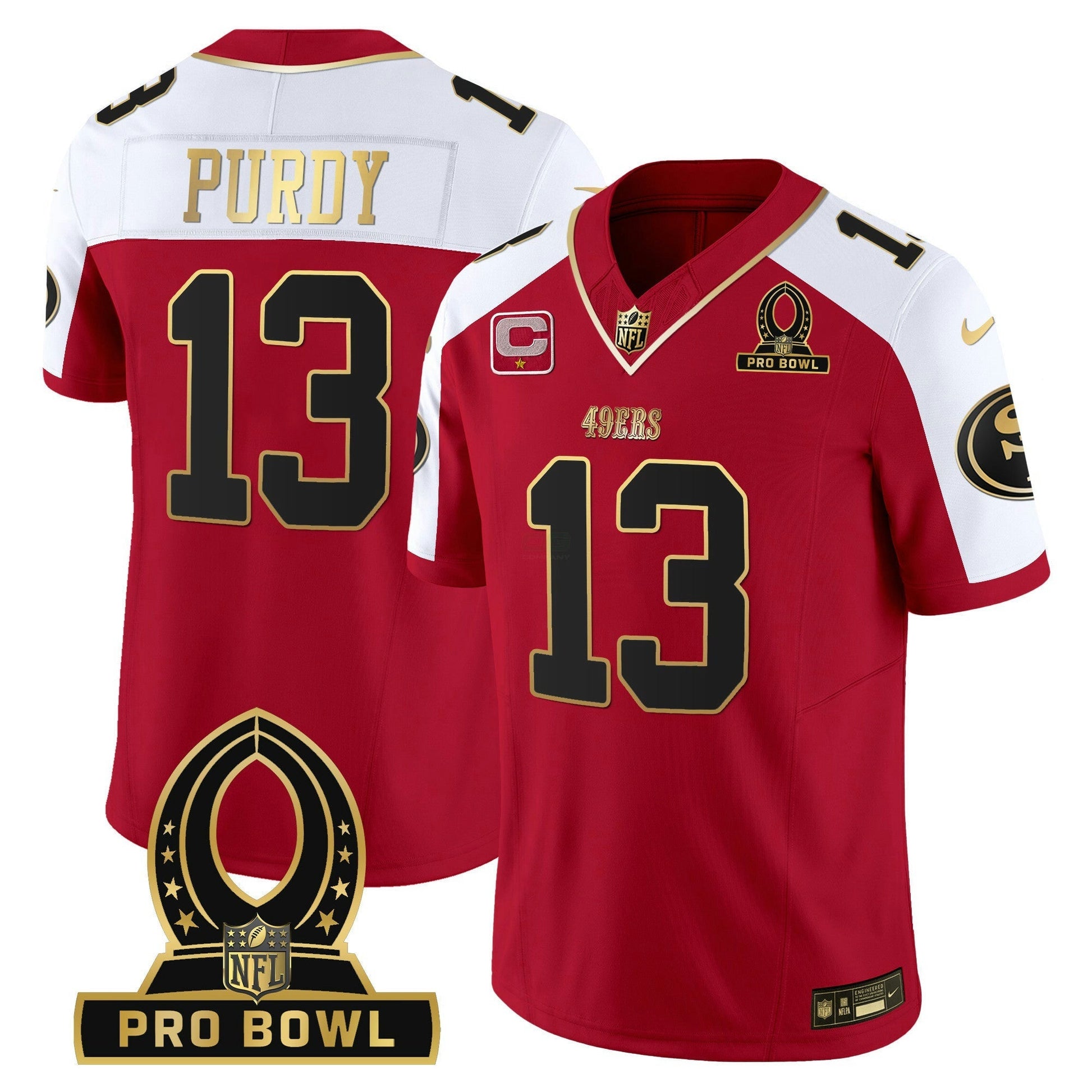 Camisa NFL San Francisco 49ers Men’s 2024 Pro Bowl Patch Vapor Jersey