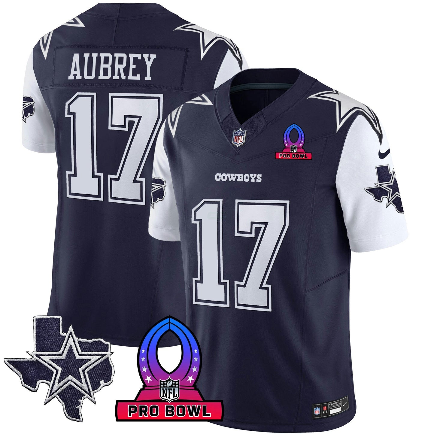 Camisa NFL Dallas Cowboys Men’s 2024 Pro Bowl Patch Vapor Jersey