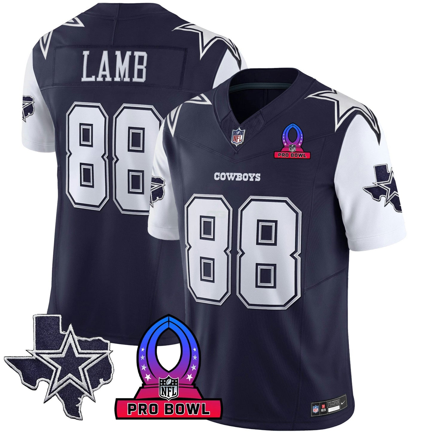 Camisa NFL Dallas Cowboys Men’s 2024 Pro Bowl Patch Vapor Jersey
