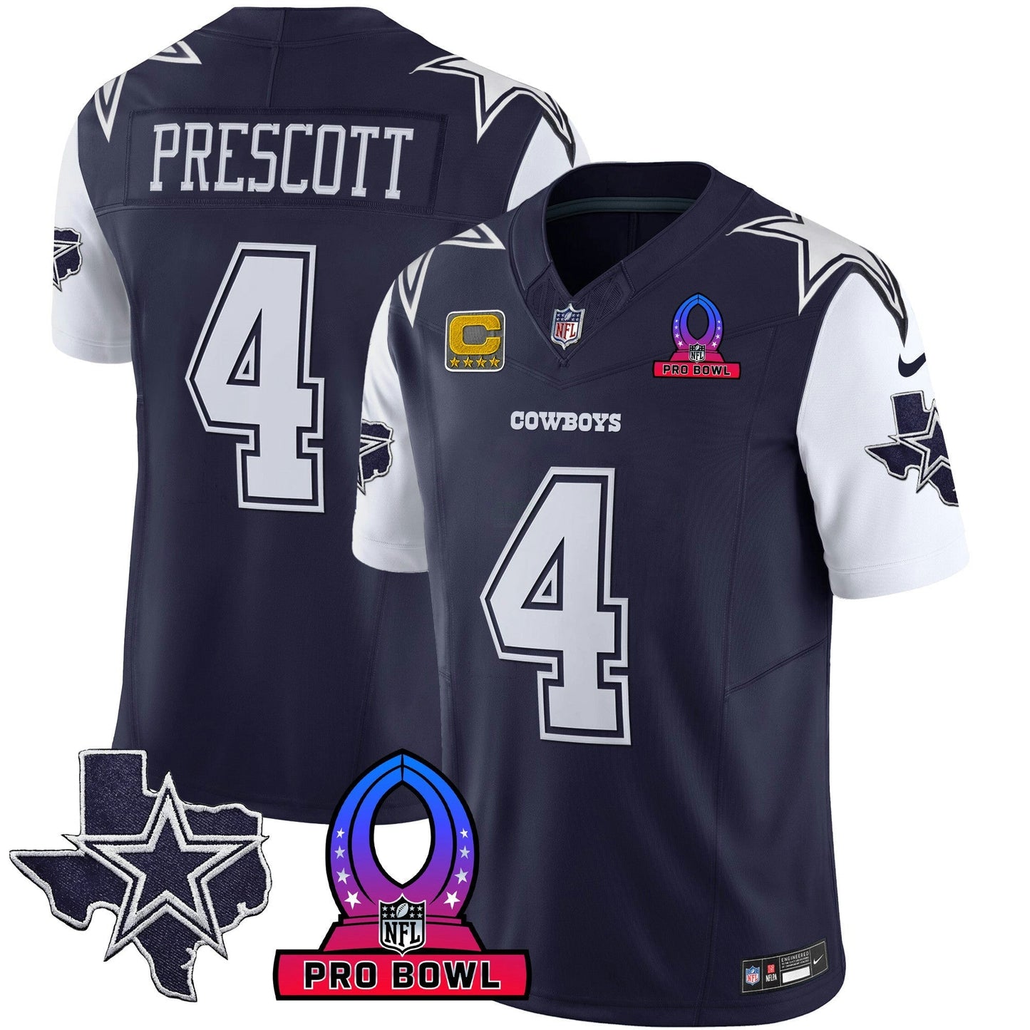 Camisa NFL Dallas Cowboys Men’s 2024 Pro Bowl Patch Vapor Jersey