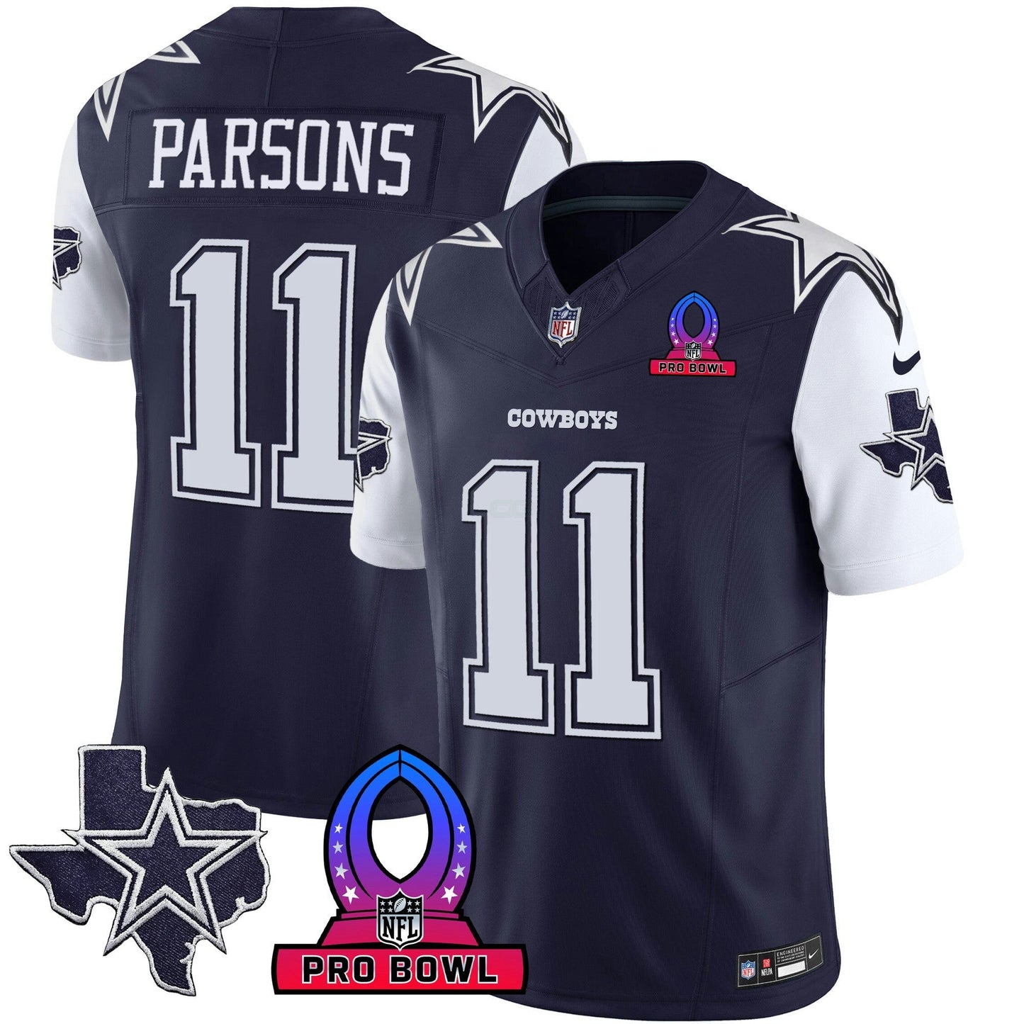 Camisa NFL Dallas Cowboys Men’s 2024 Pro Bowl Patch Vapor Jersey