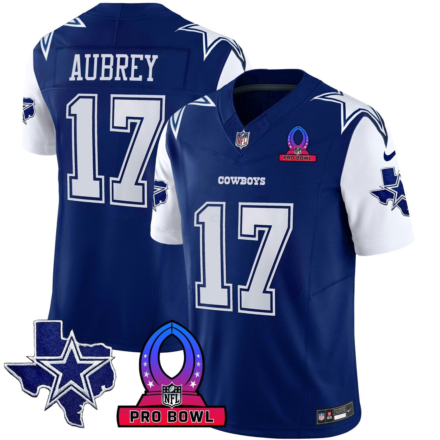 Camisa NFL Dallas Cowboys Men’s 2024 Pro Bowl Patch Vapor Jersey
