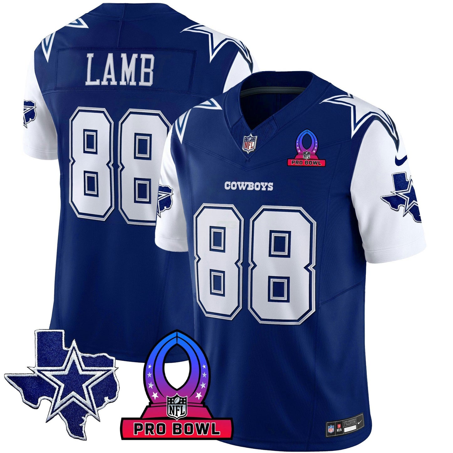 Camisa NFL Dallas Cowboys Men’s 2024 Pro Bowl Patch Vapor Jersey