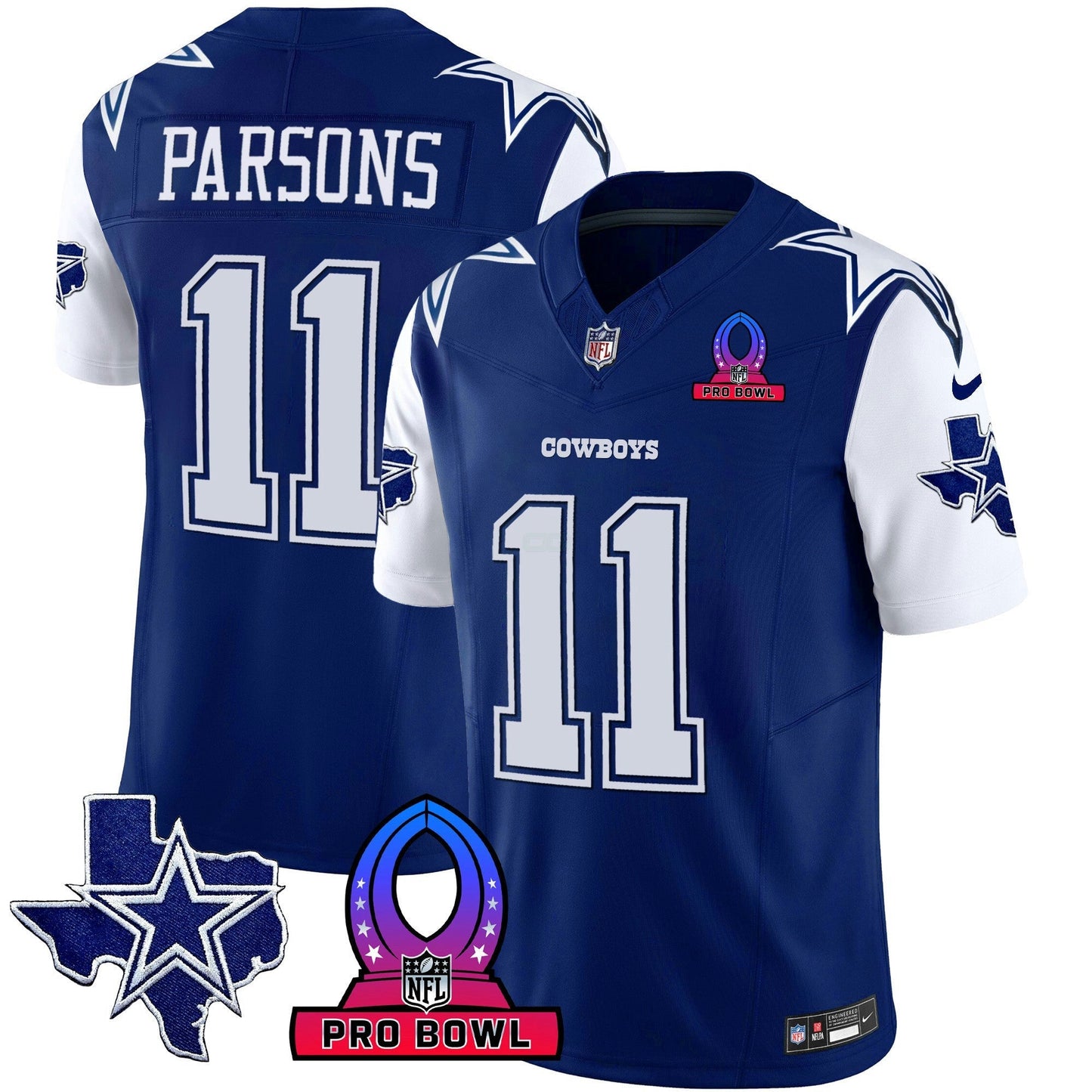 Camisa NFL Dallas Cowboys Men’s 2024 Pro Bowl Patch Vapor Jersey