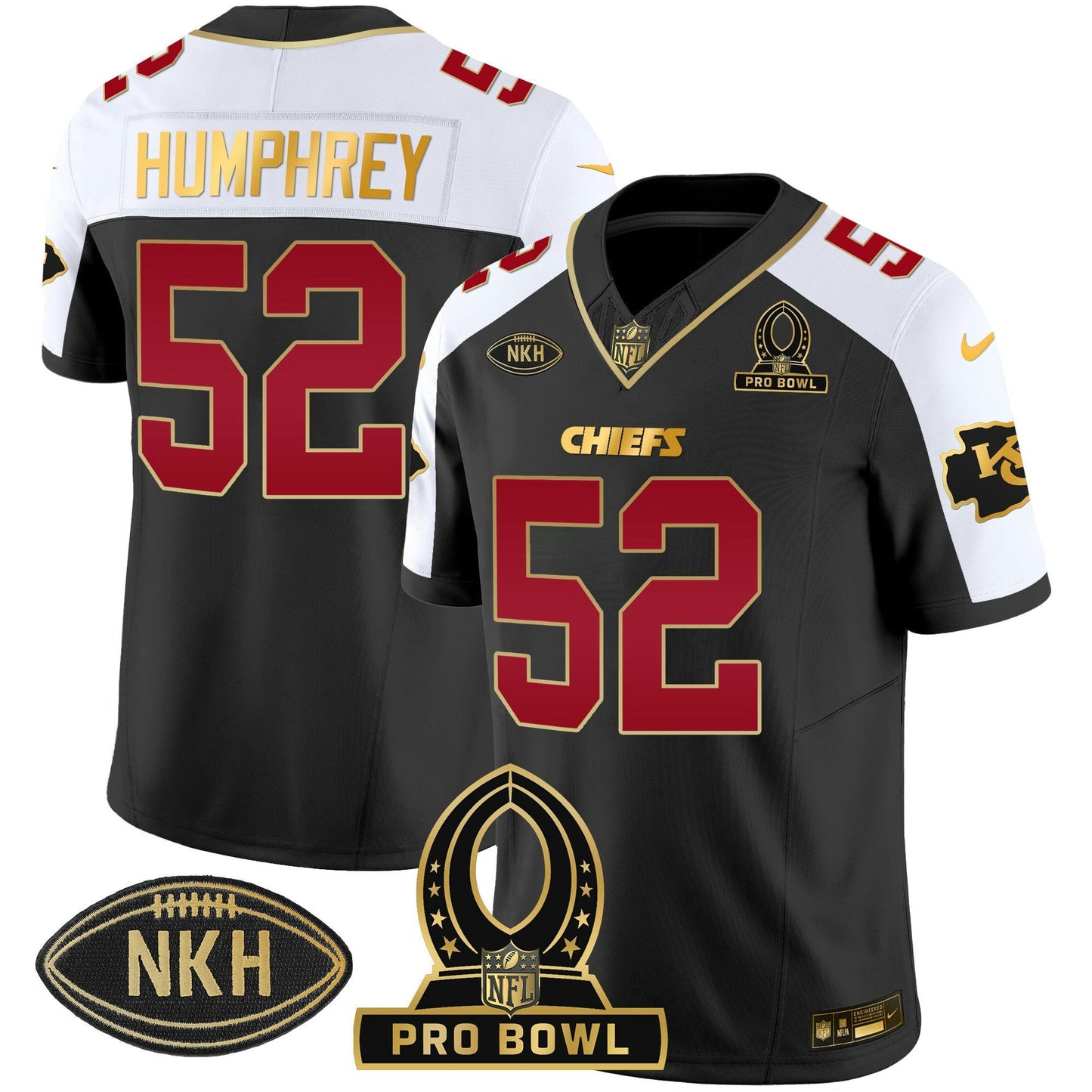 Camisa NFL Kansas City Chiefs Men’s 2024 Pro Bowl Patch Vapor Jersey