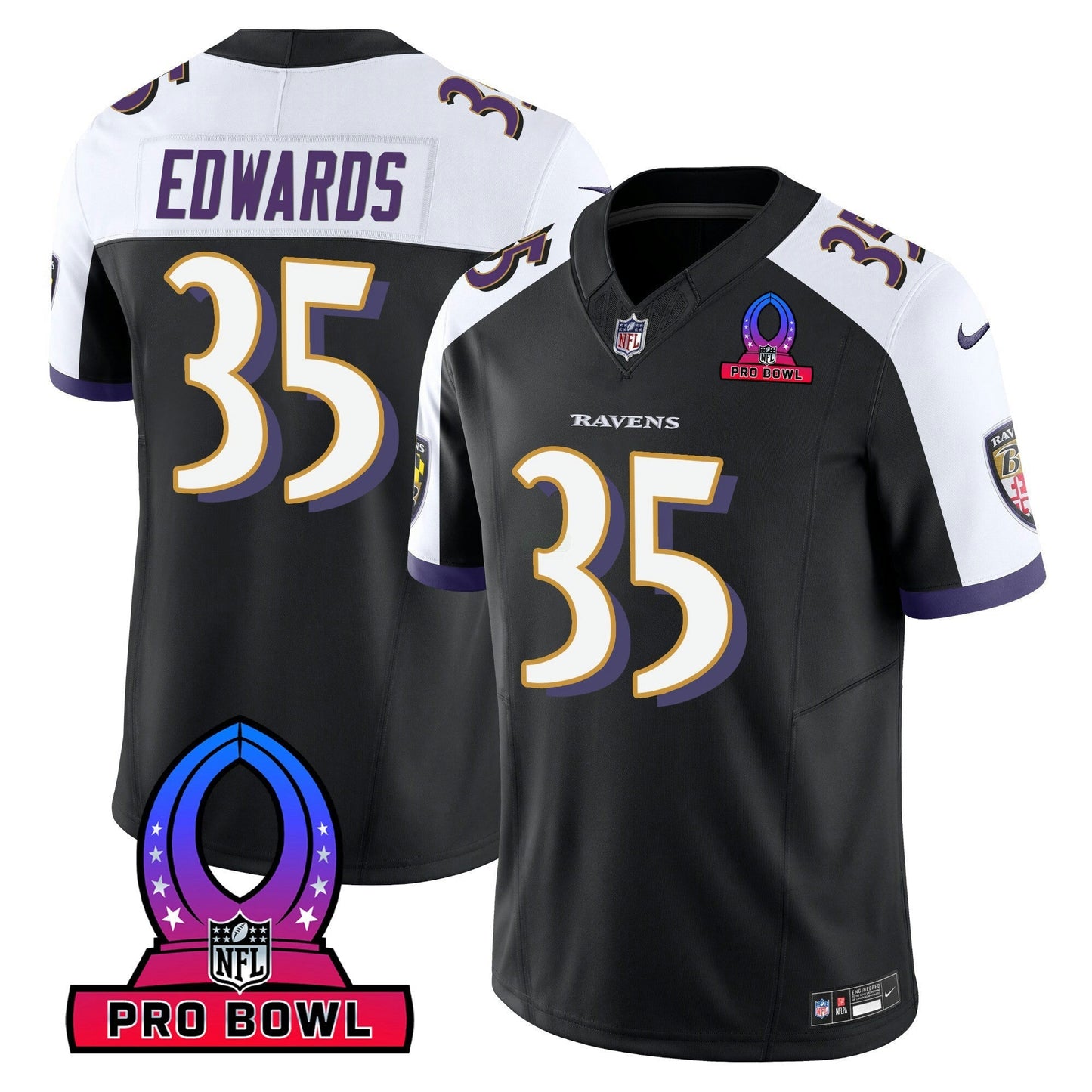 Camisa NFL Baltimore Ravens Men’s 2024 Pro Bowl Patch Vapor Jersey