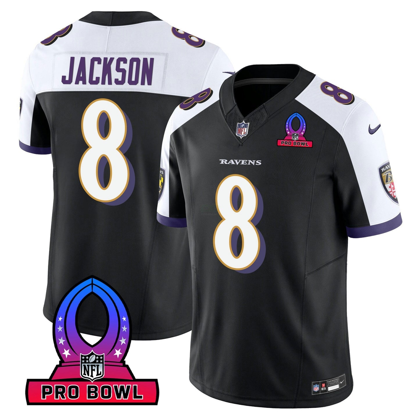 Camisa NFL Baltimore Ravens Men’s 2024 Pro Bowl Patch Vapor Jersey