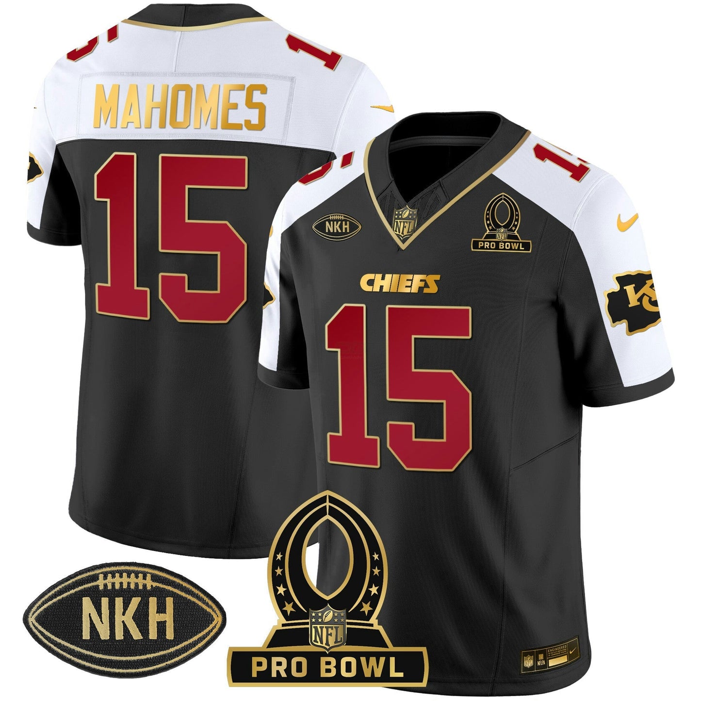 Camisa NFL Kansas City Chiefs Men’s 2024 Pro Bowl Patch Vapor Jersey