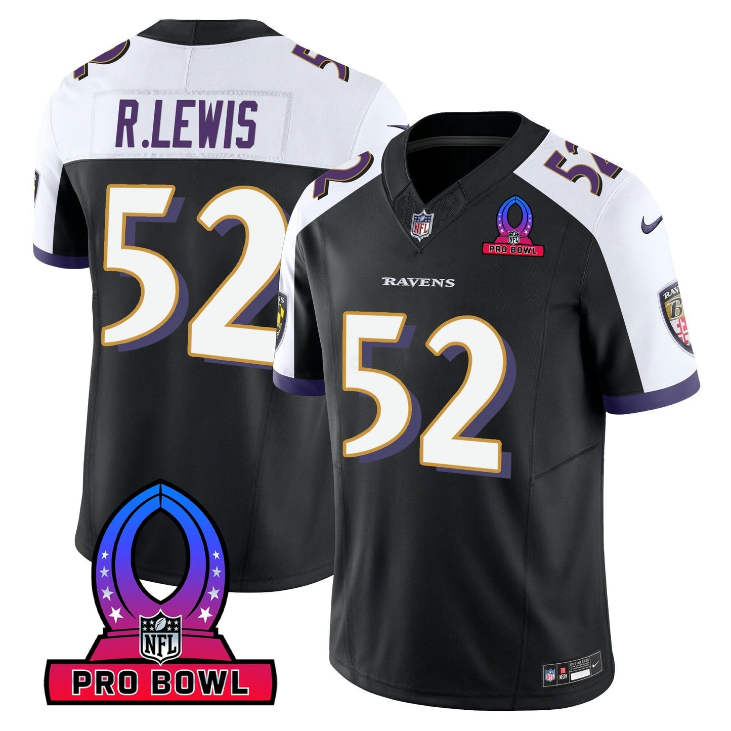 Camisa NFL Baltimore Ravens Men’s 2024 Pro Bowl Patch Vapor Jersey
