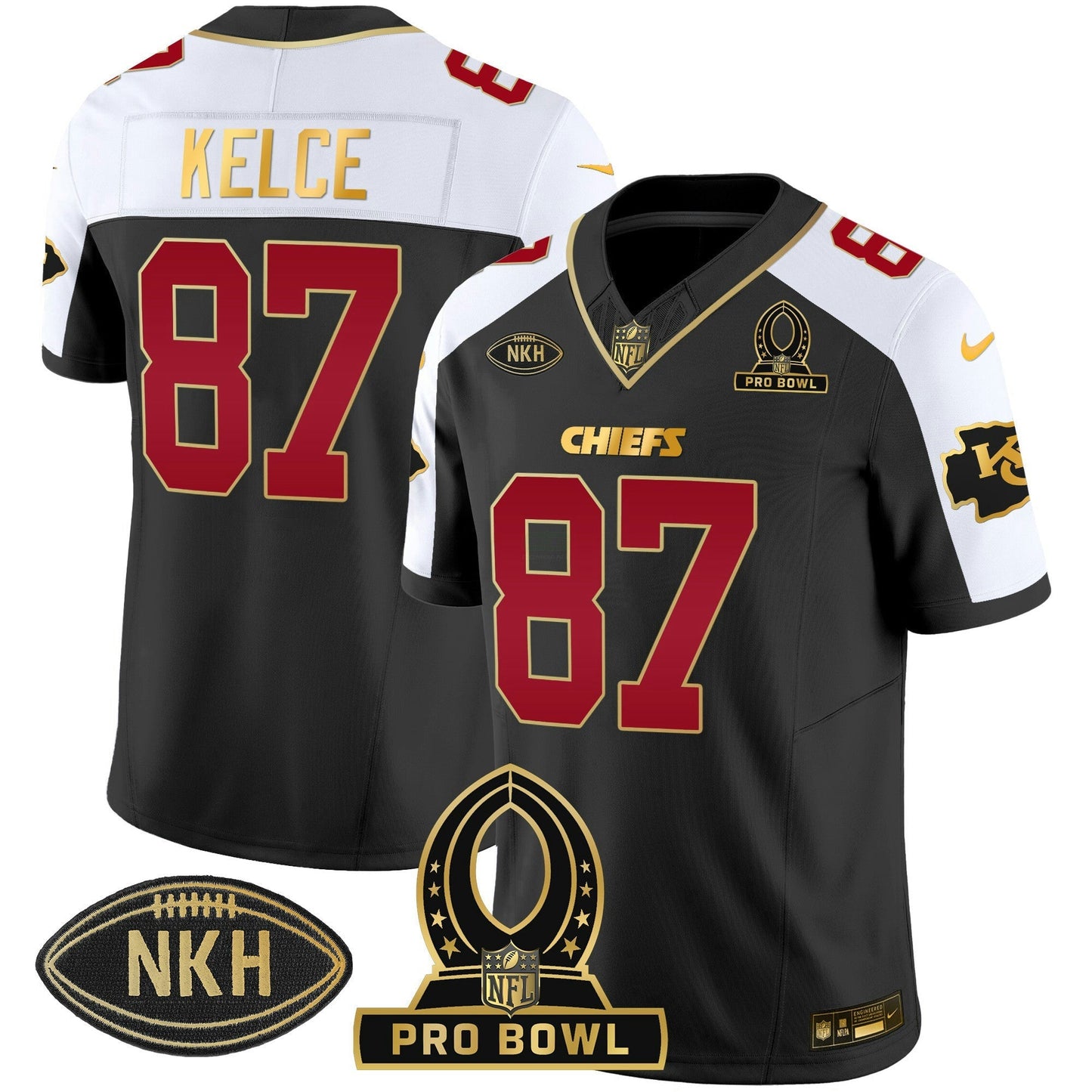 Camisa NFL Kansas City Chiefs Men’s 2024 Pro Bowl Patch Vapor Jersey