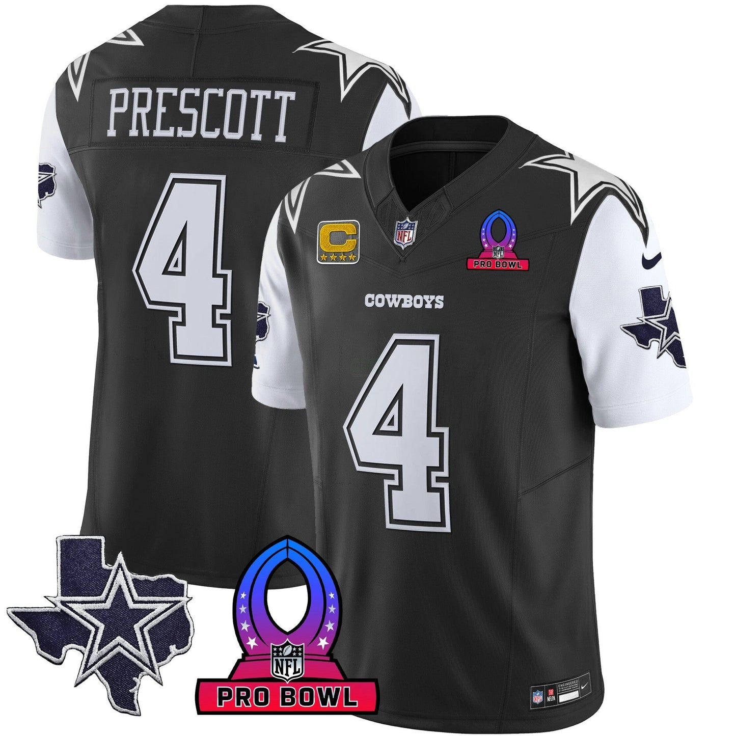 Camisa NFL Dallas Cowboys Men’s 2024 Pro Bowl Patch Vapor Jersey