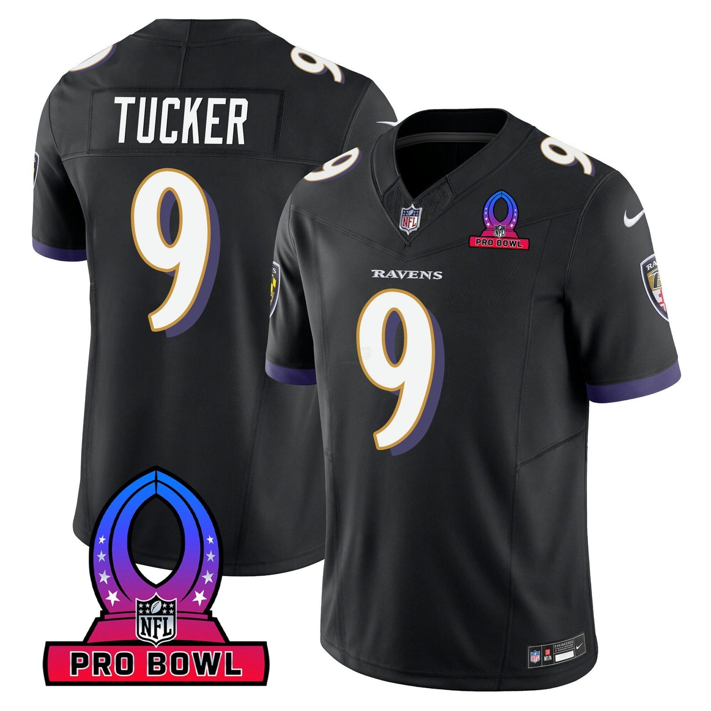 Camisa NFL Baltimore Ravens Men’s 2024 Pro Bowl Patch Vapor Jersey
