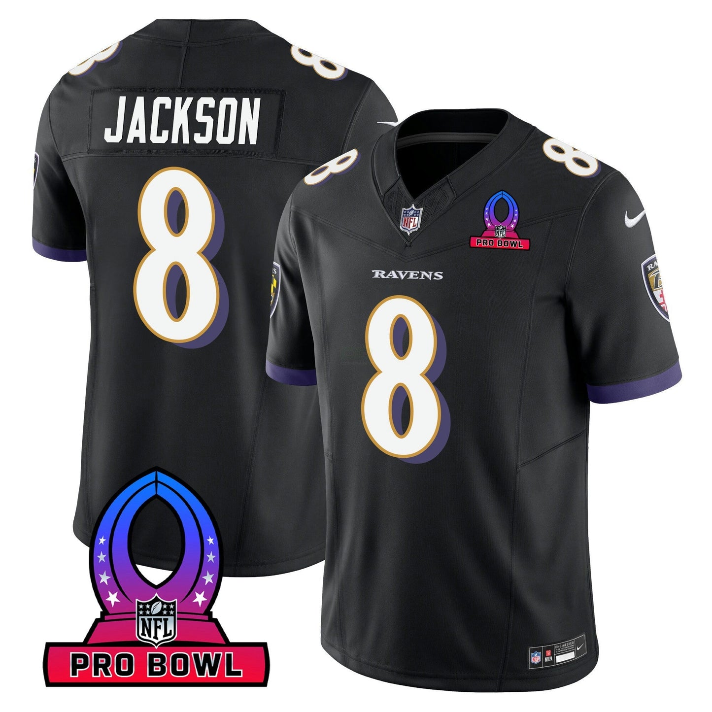 Camisa NFL Baltimore Ravens Men’s 2024 Pro Bowl Patch Vapor Jersey