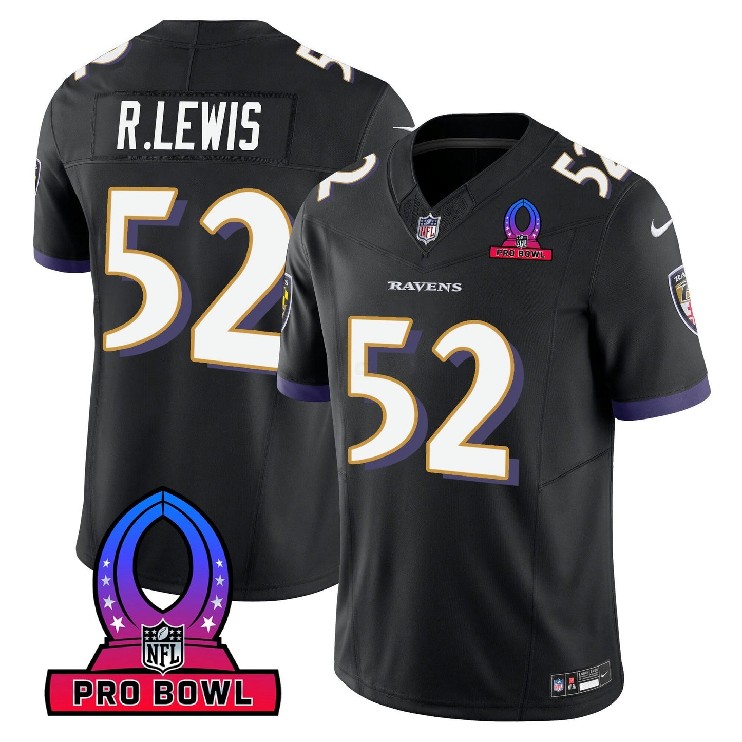 Camisa NFL Baltimore Ravens Men’s 2024 Pro Bowl Patch Vapor Jersey