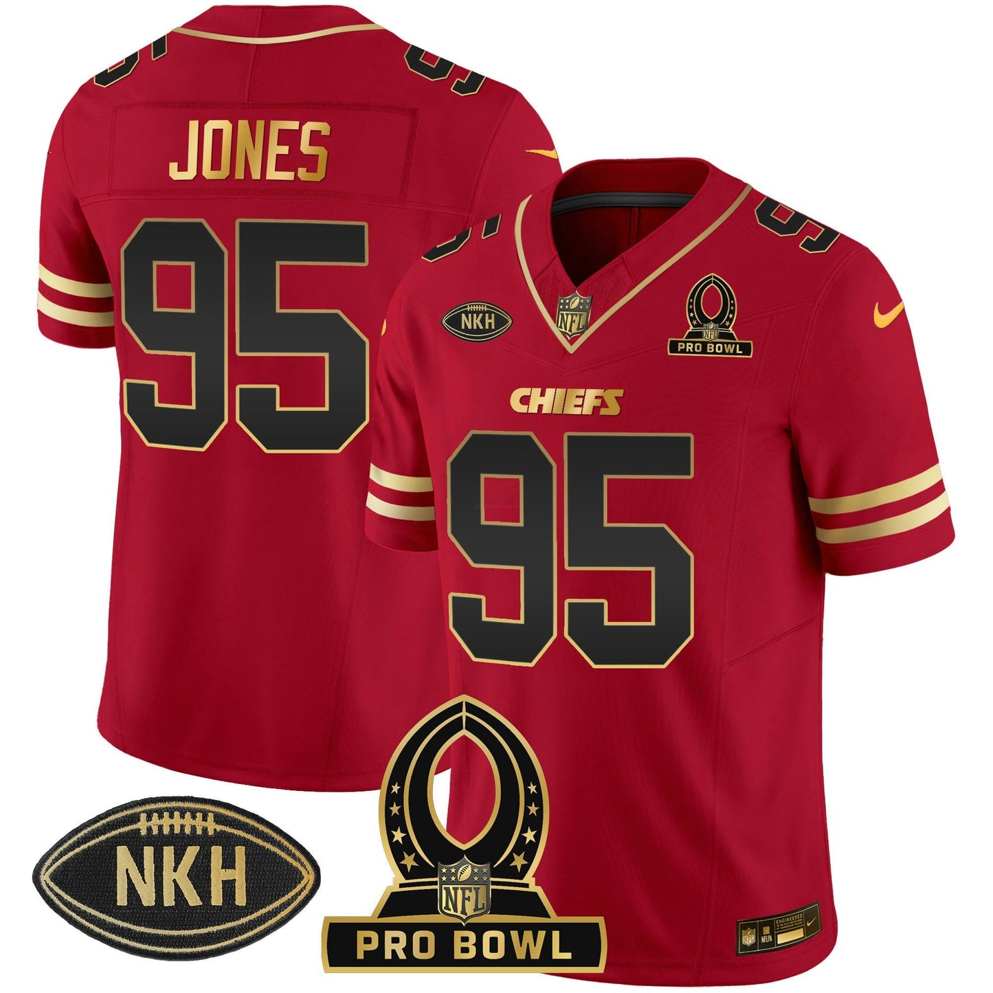 Camisa NFL Kansas City Chiefs Men’s 2024 Pro Bowl Patch Vapor Jersey