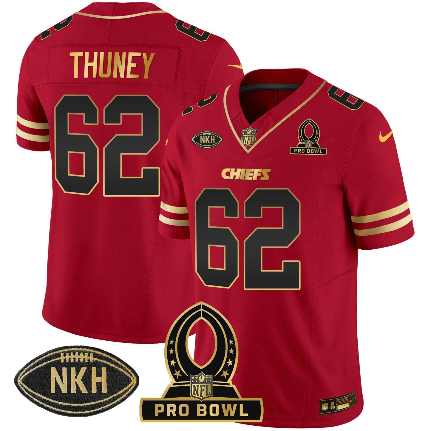 Camisa NFL Kansas City Chiefs Men’s 2024 Pro Bowl Patch Vapor Jersey