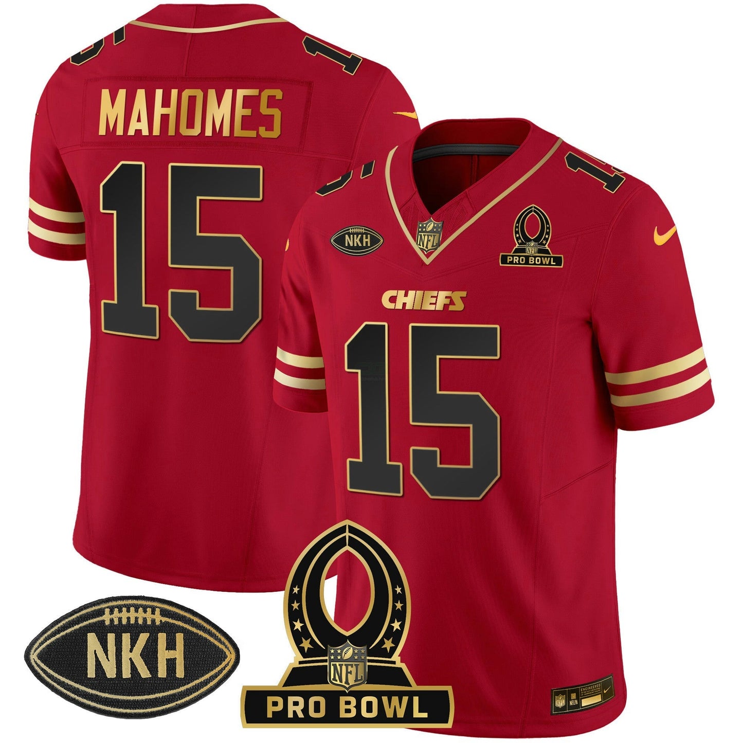 Camisa NFL Kansas City Chiefs Men’s 2024 Pro Bowl Patch Vapor Jersey