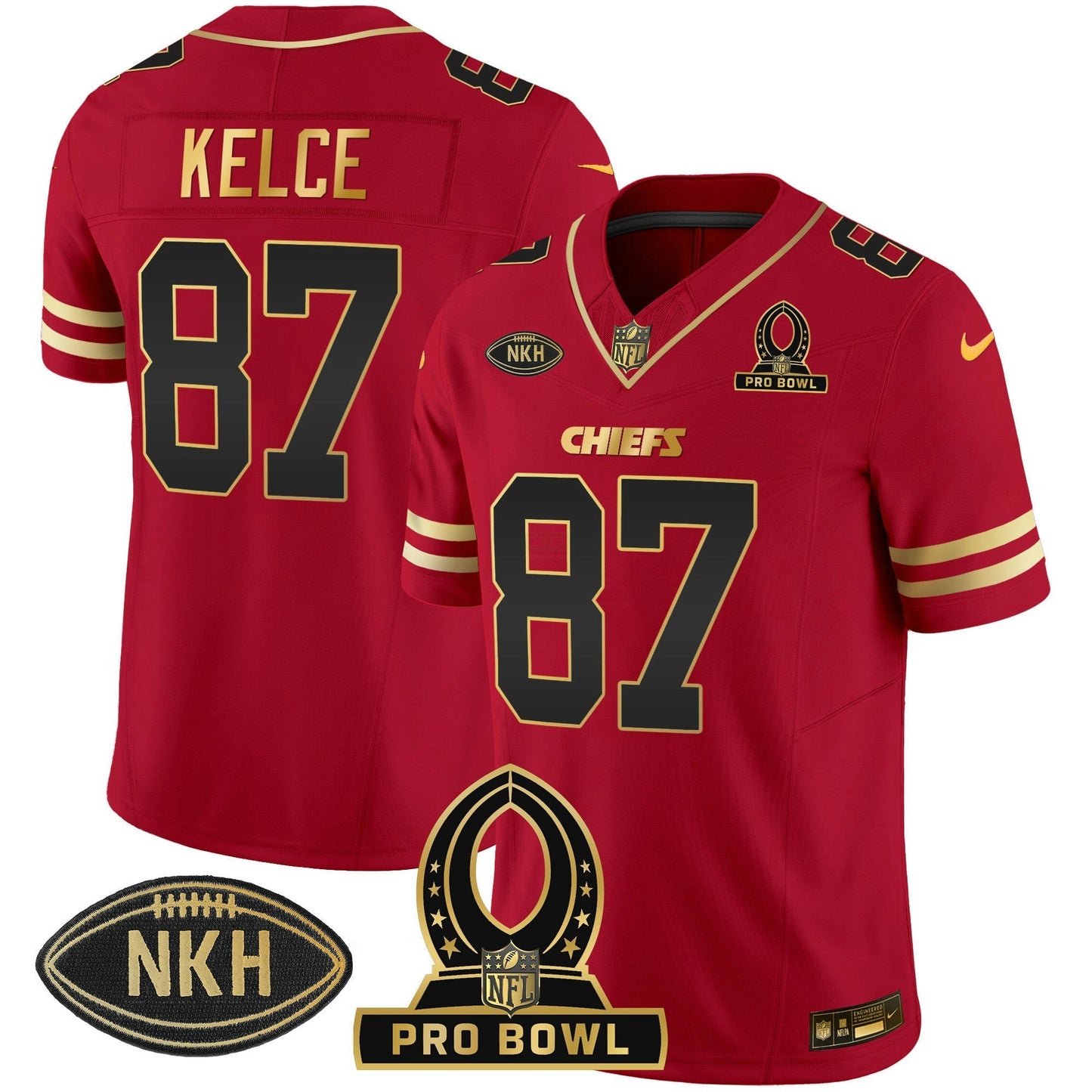 Camisa NFL Kansas City Chiefs Men’s 2024 Pro Bowl Patch Vapor Jersey